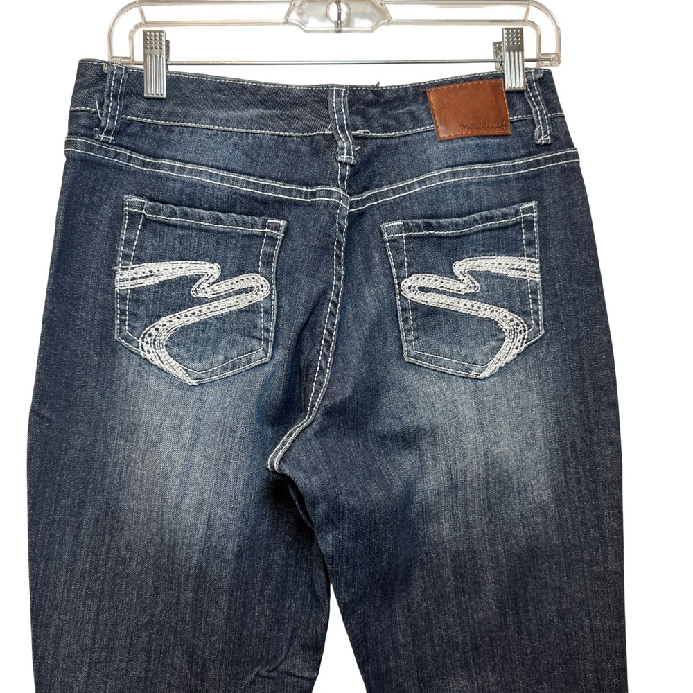 Maurices Womens Bootcut Jeans Y2K  90s Stitching Dark Wash Cowgirl Size 5/6 LONG - Picture 3 of 9